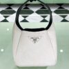 Replica Prada Leather Handbag 1BC127 Chalk