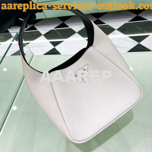 Replica Prada Leather Handbag 1BC127 Chalk 2