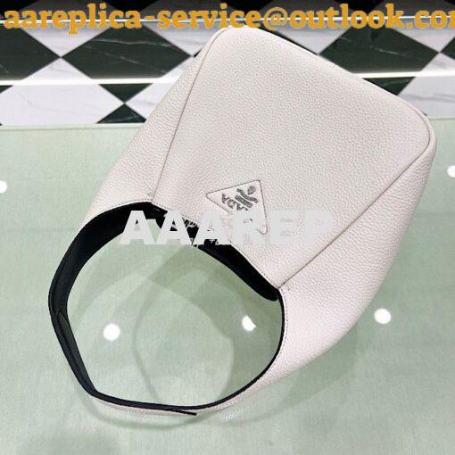 Replica Prada Leather Handbag 1BC127 Chalk 3