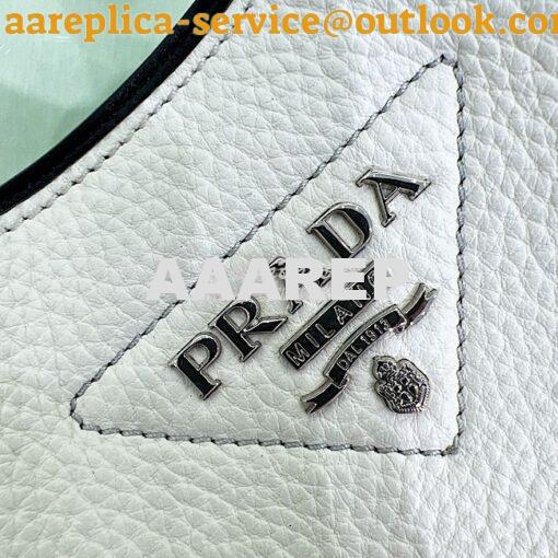 Replica Prada Leather Handbag 1BC127 Chalk 5