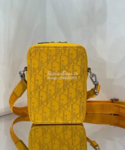 Replica Dior World Tour Messenger Pouch Yellow Oblique Galaxy Leather