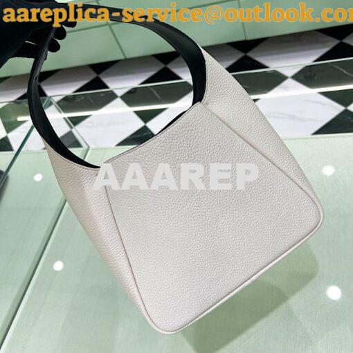 Replica Prada Leather Handbag 1BC127 Chalk 8