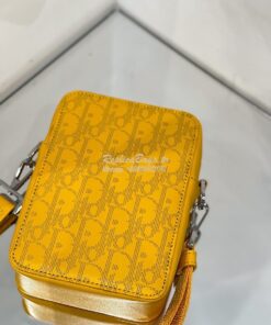 Replica Dior World Tour Messenger Pouch Yellow Oblique Galaxy Leather 2