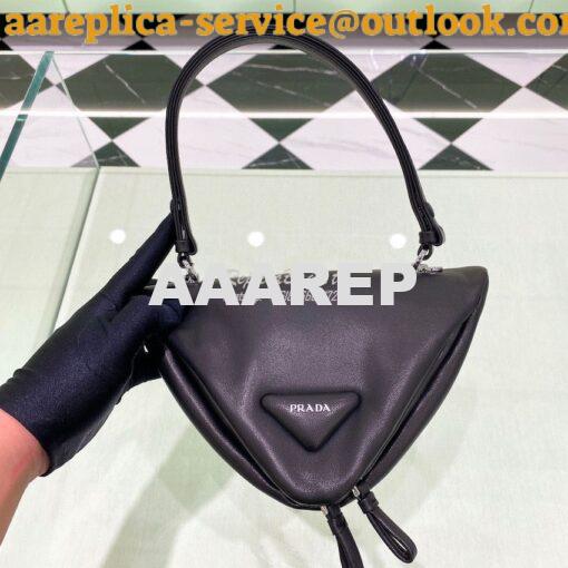 Replica Prada Padded Nappa Leather Handbag 1BA315 Black 3