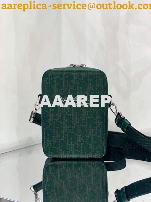 Replica Dior World Tour Messenger Pouch Green Oblique Galaxy Leather