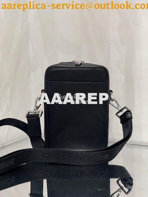 Replica Dior World Tour Messenger Pouch Black Oblique Galaxy Leather 5