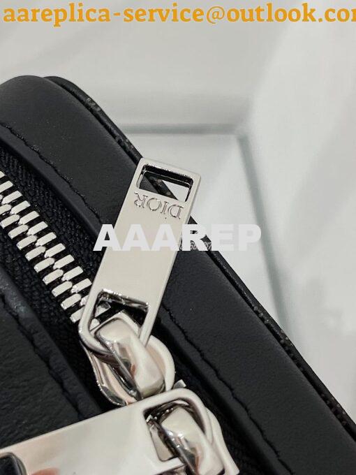 Replica Dior World Tour Messenger Pouch Black Oblique Galaxy Leather 6