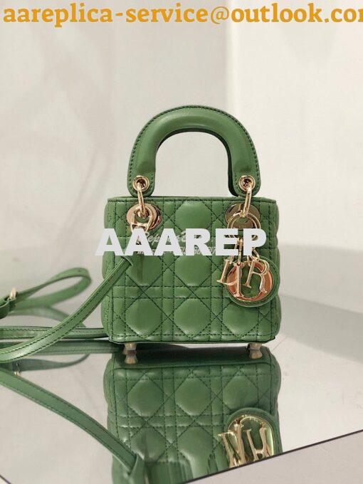 Replica Micro Lady Dior Bag Mint Green  Cannage Lambskin S0856