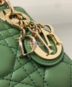 Replica Micro Lady Dior Bag Mint Green  Cannage Lambskin S0856 2
