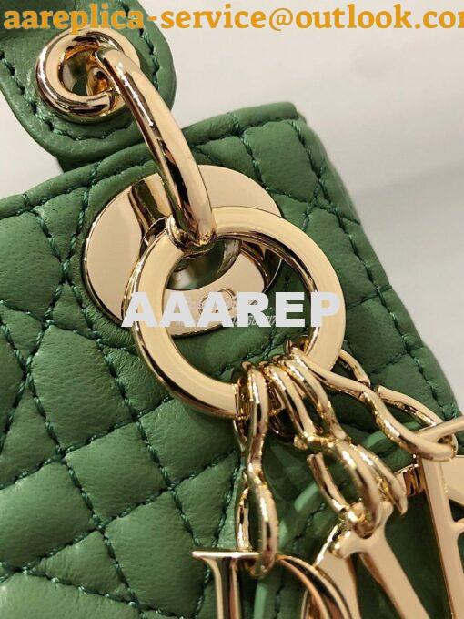 Replica Micro Lady Dior Bag Mint Green  Cannage Lambskin S0856 3