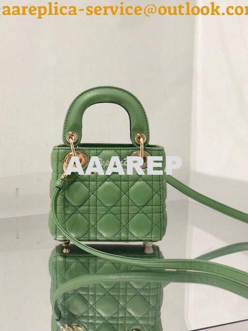 Replica Micro Lady Dior Bag Mint Green  Cannage Lambskin S0856 7