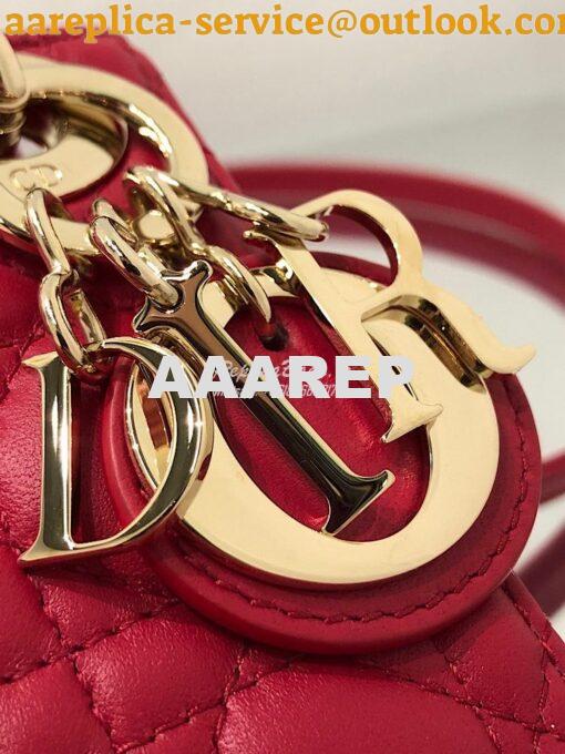 Replica Micro Lady Dior Bag Red Cannage Lambskin S0856 2