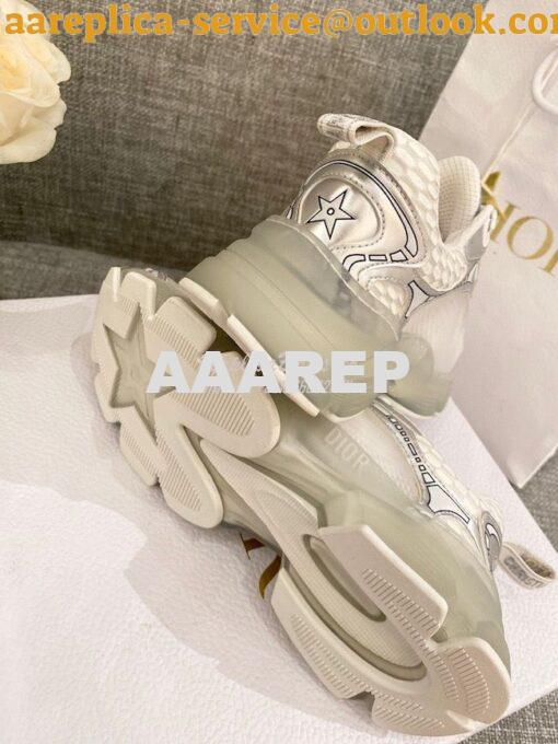 Replica Dior Vibe Sneaker White Mesh and Silver-Tone Leather KCK337 8