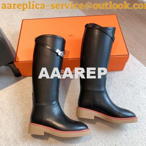 Replica Hermes Honey Boot in Heritage calfskin with rubber sole with c 3