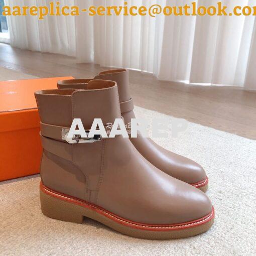 Replica Hermes Follow Ankle Boot in Heritage calfskin H222085Z Etude