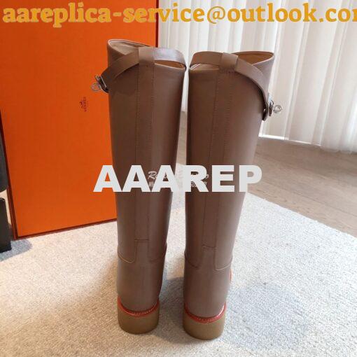 Replica Hermes Honey Boot in Heritage calfskin with rubber sole with c 12