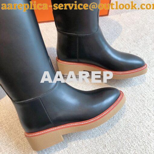 Replica Hermes Honey Boot in Heritage calfskin with rubber sole with c 9
