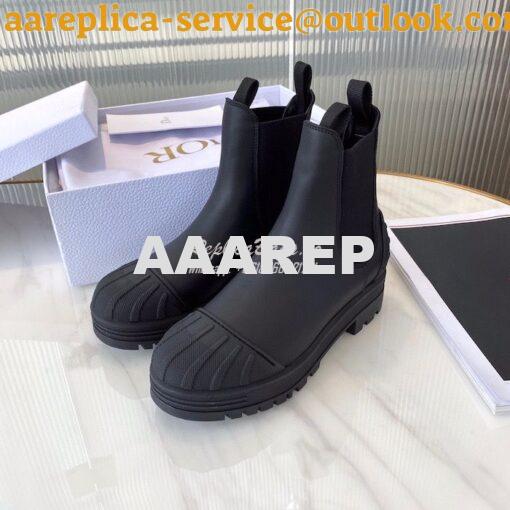 Replica Dior Iron Ankle Boot in Black Rubber and Calfskin KDI646 3