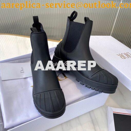Replica Dior Iron Ankle Boot in Black Rubber and Calfskin KDI646 4