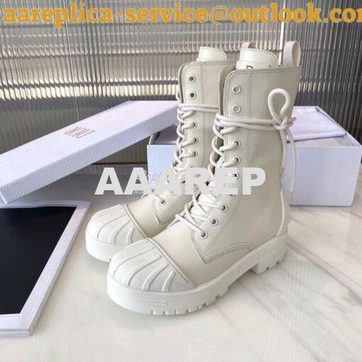Replica Dior Iron Ankle Boot White Rubber and Calfskin KDI648L 3