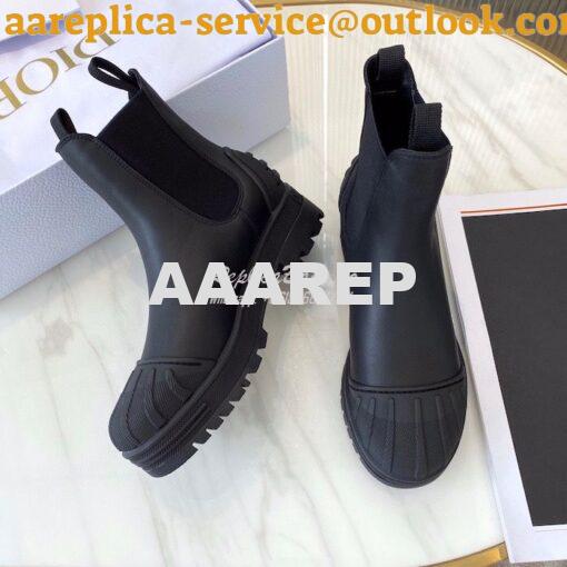 Replica Dior Iron Ankle Boot in Black Rubber and Calfskin KDI646 7