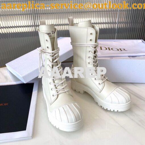 Replica Dior Iron Ankle Boot White Rubber and Calfskin KDI648L 4