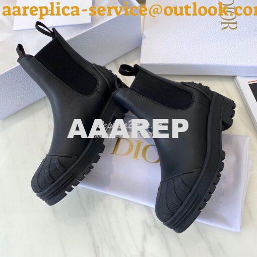 Replica Dior Iron Ankle Boot in Black Rubber and Calfskin KDI646 8
