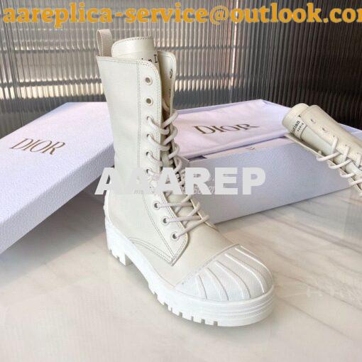 Replica Dior Iron Ankle Boot White Rubber and Calfskin KDI648L 5