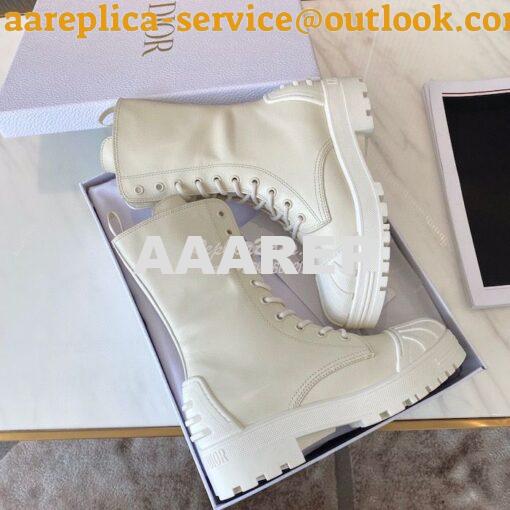 Replica Dior Iron Ankle Boot White Rubber and Calfskin KDI648L 7