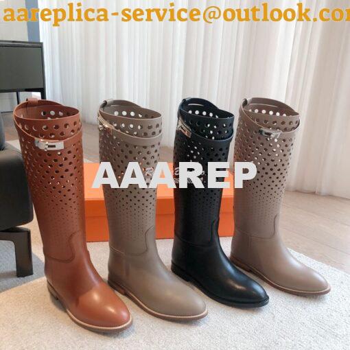 Replica Hermes Jumping Boot in perforated Heritage calfskin H231241Z B