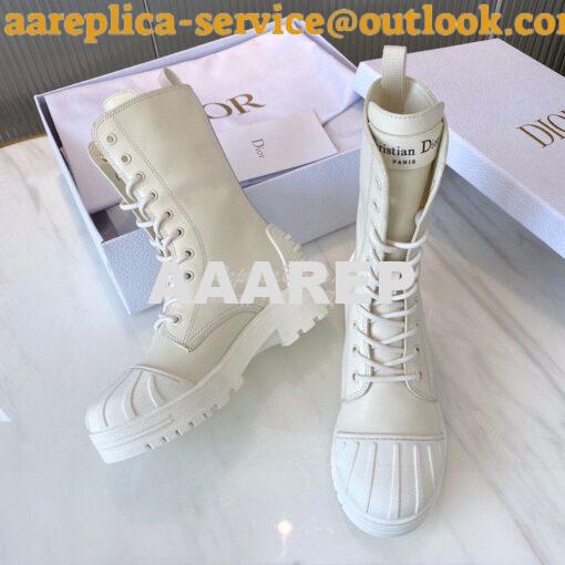 Replica Dior Iron Ankle Boot White Rubber and Calfskin KDI648L 8