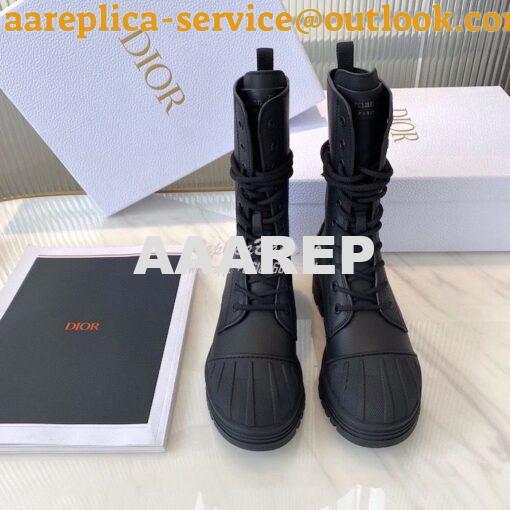 Replica Dior Iron Ankle Boot Black Rubber and Calfskin KDI648L 2