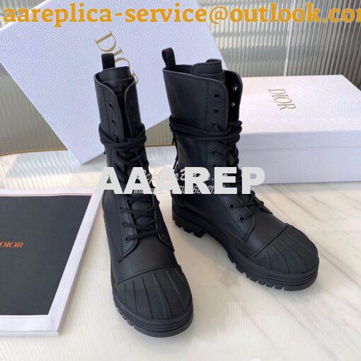 Replica Dior Iron Ankle Boot Black Rubber and Calfskin KDI648L 3