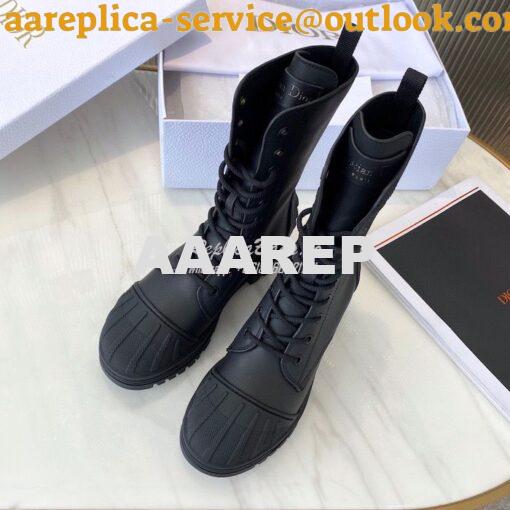 Replica Dior Iron Ankle Boot Black Rubber and Calfskin KDI648L 4