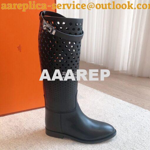 Replica Hermes Jumping Boot in perforated Heritage calfskin H231241Z B 3