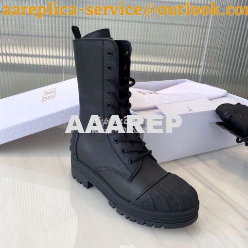 Replica Dior Iron Ankle Boot Black Rubber and Calfskin KDI648L 6