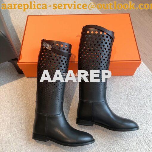 Replica Hermes Jumping Boot in perforated Heritage calfskin H231241Z B 4
