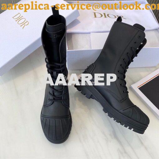 Replica Dior Iron Ankle Boot Black Rubber and Calfskin KDI648L 8