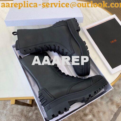 Replica Dior Iron Ankle Boot Black Rubber and Calfskin KDI648L 9