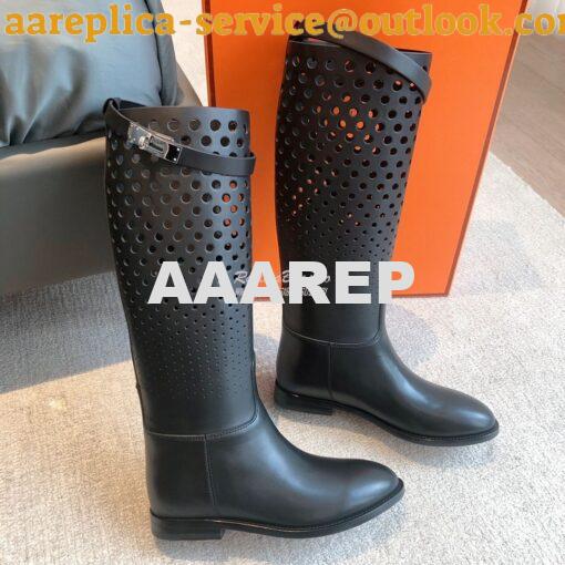 Replica Hermes Jumping Boot in perforated Heritage calfskin H231241Z B 5