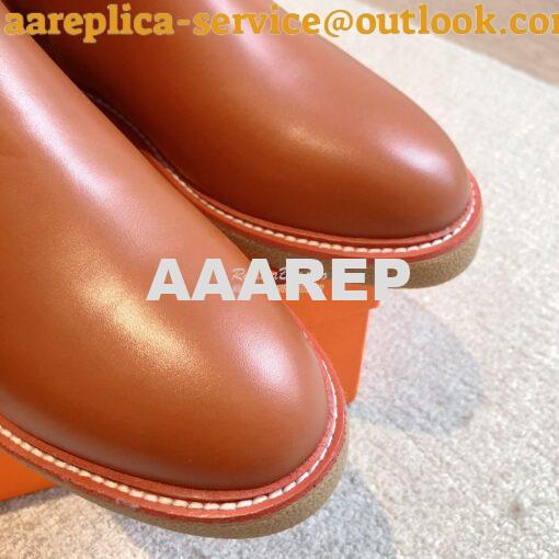 Replica Hermes Follow Ankle Boot in Heritage calfskin H222085Z Brown 8