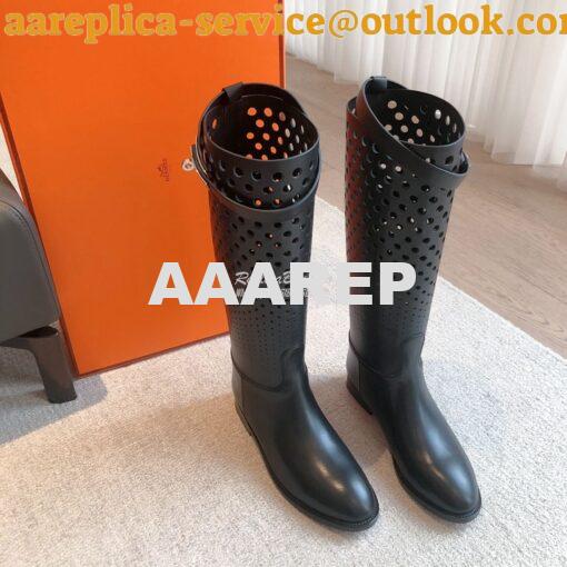 Replica Hermes Jumping Boot in perforated Heritage calfskin H231241Z B 6