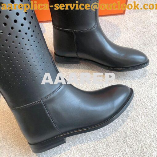 Replica Hermes Jumping Boot in perforated Heritage calfskin H231241Z B 9