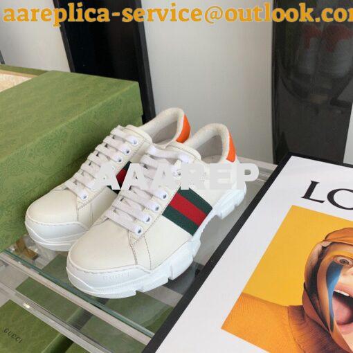 Replica Gucci Sneaker with Web 624701 Orange 3