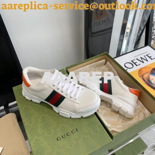 Replica Gucci Sneaker with Web 624701 Orange 4