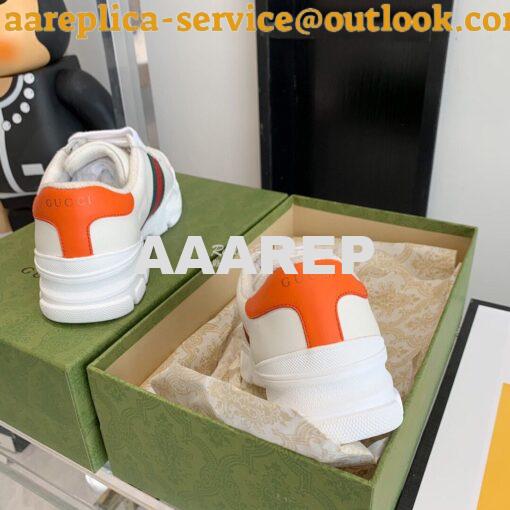 Replica Gucci Sneaker with Web 624701 Orange 5