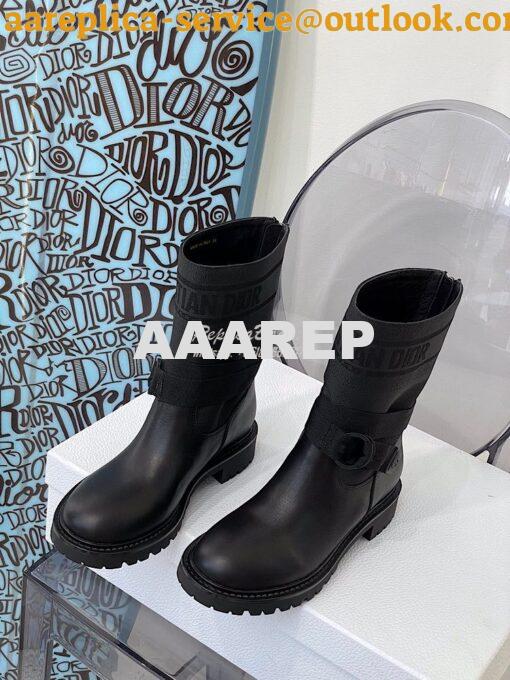 Replica Dior D-Major Ankle Boot Black Technical Fabric and Black Calfs 2