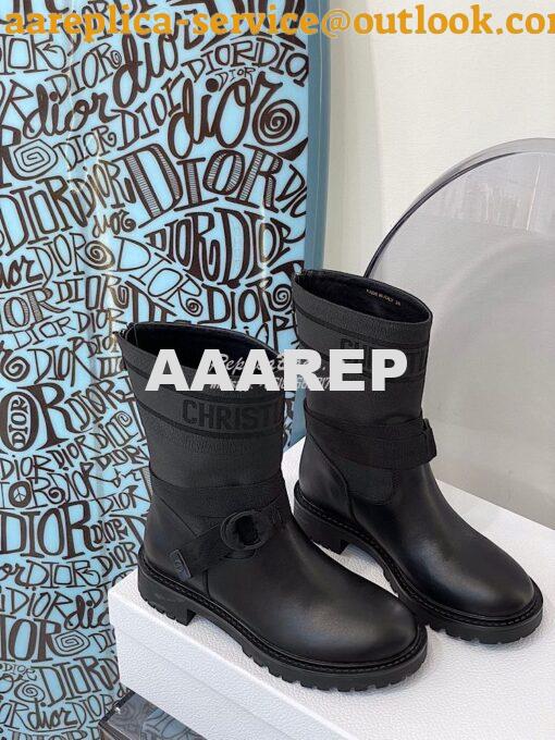 Replica Dior D-Major Ankle Boot Black Technical Fabric and Black Calfs 3
