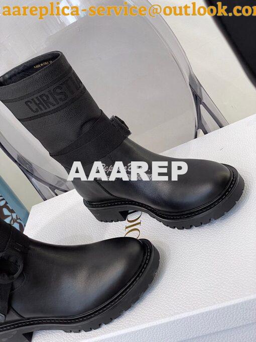 Replica Dior D-Major Ankle Boot Black Technical Fabric and Black Calfs 4