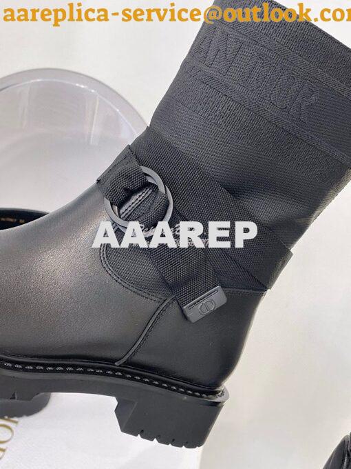 Replica Dior D-Major Ankle Boot Black Technical Fabric and Black Calfs 5